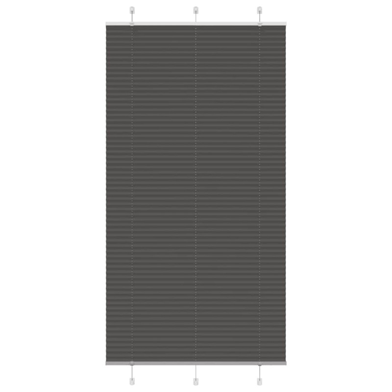 vidaXL Πλισέ περσίδα Μαύρο 110x200 cm Πλάτος υφάσματος 109,4 cm