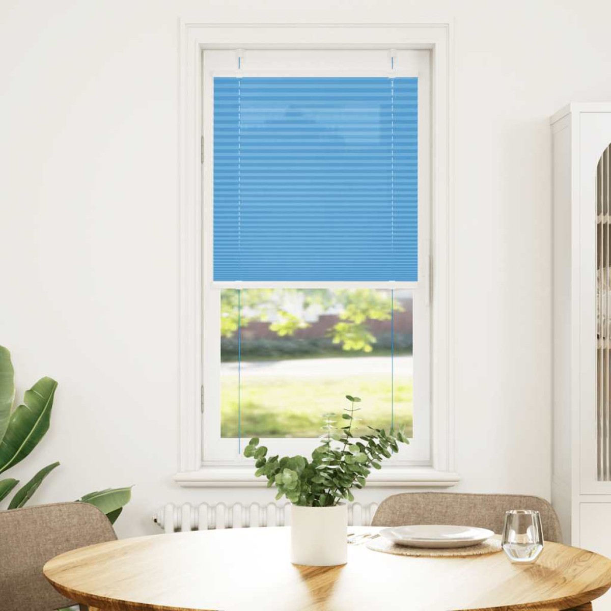 vidaXL Πλισέ Στόρι Μπλε 65x150 εκ. Πλάτος Υφάσματος 64,4 εκ. Πολυεστέρας