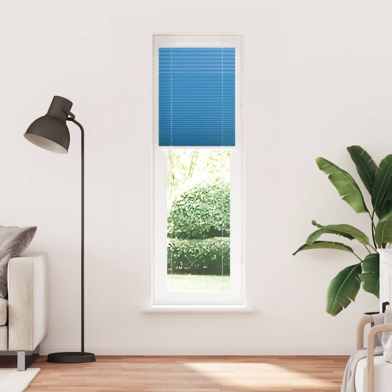 vidaXL Πλισέ Στόρι Μπλε 65x200 εκ. Πλάτος Υφάσματος 64,4 εκ. Πολυεστέρας