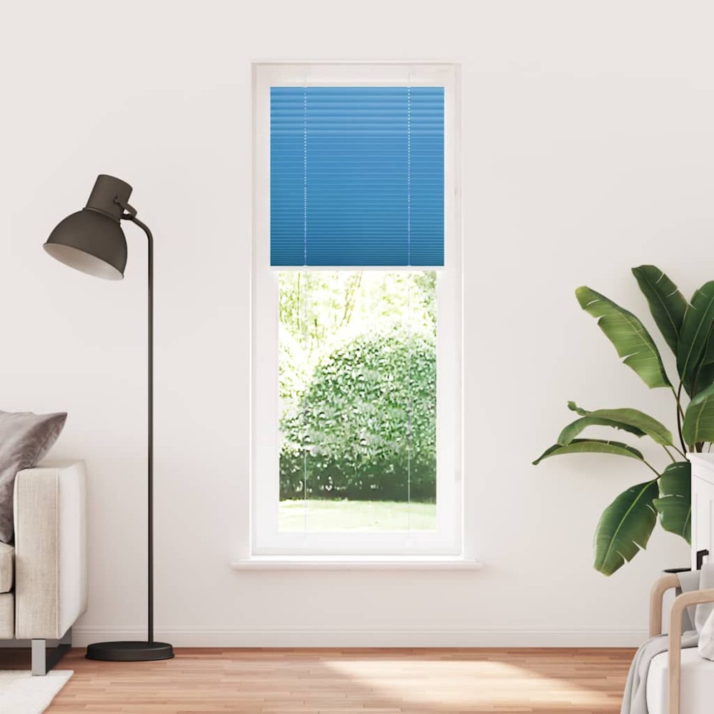vidaXL Πλισέ Στόρι Μπλε 80x200 εκ. Πλάτος Υφάσματος 79,4 εκ. Πολυεστέρας