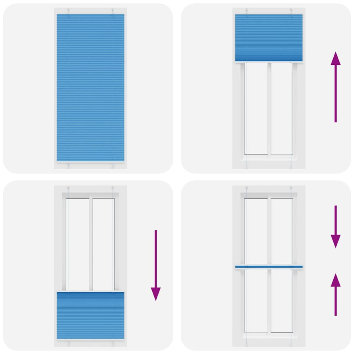 vidaXL Πλισέ Στόρι Μπλε 85x200 εκ. Πλάτος Υφάσματος 84,4 εκ. Πολυεστέρας