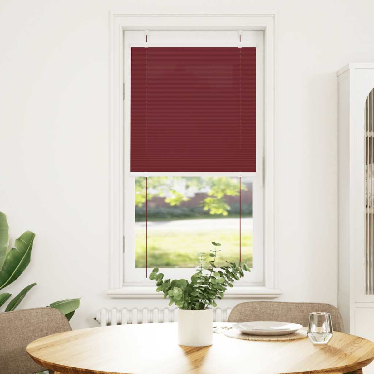 vidaXL Πλισέ Στόρι Μπορντό Κόκκινο 65x150 εκ. Πλάτος Υφάσματος 64,4 εκ. Πολυεστέρας