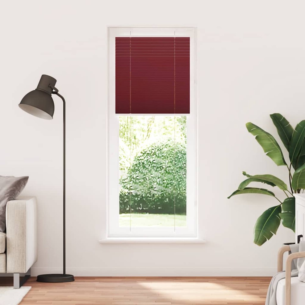 vidaXL Πλισέ Στόρι Μπορντό Κόκκινο 75x200 εκ. Πλάτος Υφάσματος 74,4 εκ. Πολυεστέρας