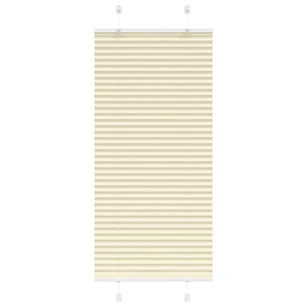 vidaXL Πλισέ περσίδα Κρέμα 65x100 cm Πλάτος υφάσματος 64,4 cm
