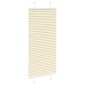 vidaXL Πλισέ περσίδα Κρέμα 65x100 cm Πλάτος υφάσματος 64,4 cm