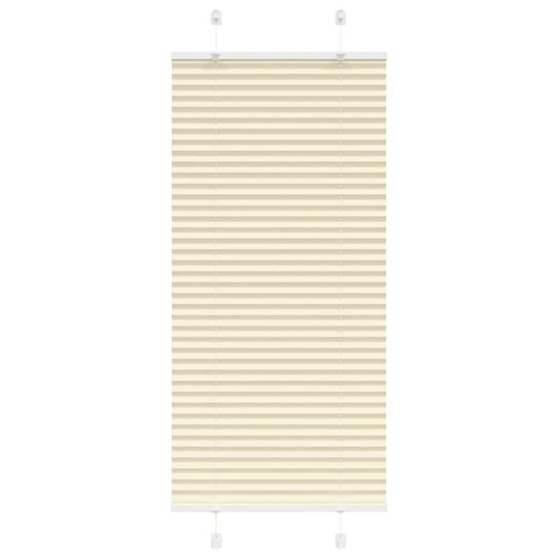 vidaXL Πλισέ περσίδα Κρέμα 65x100 cm Πλάτος υφάσματος 64,4 cm