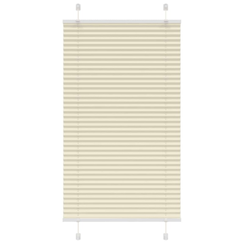 vidaXL Πλισέ περσίδα Κρέμα 75x100 cm Πλάτος υφάσματος 74,4 cm