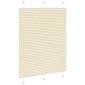 vidaXL Πλισέ περσίδα Κρέμα 110x100 cm Πλάτος υφάσματος 109,4 cm