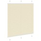 vidaXL Πλισέ περσίδα Κρέμα 120x100 cm Πλάτος υφάσματος 119,4 cm