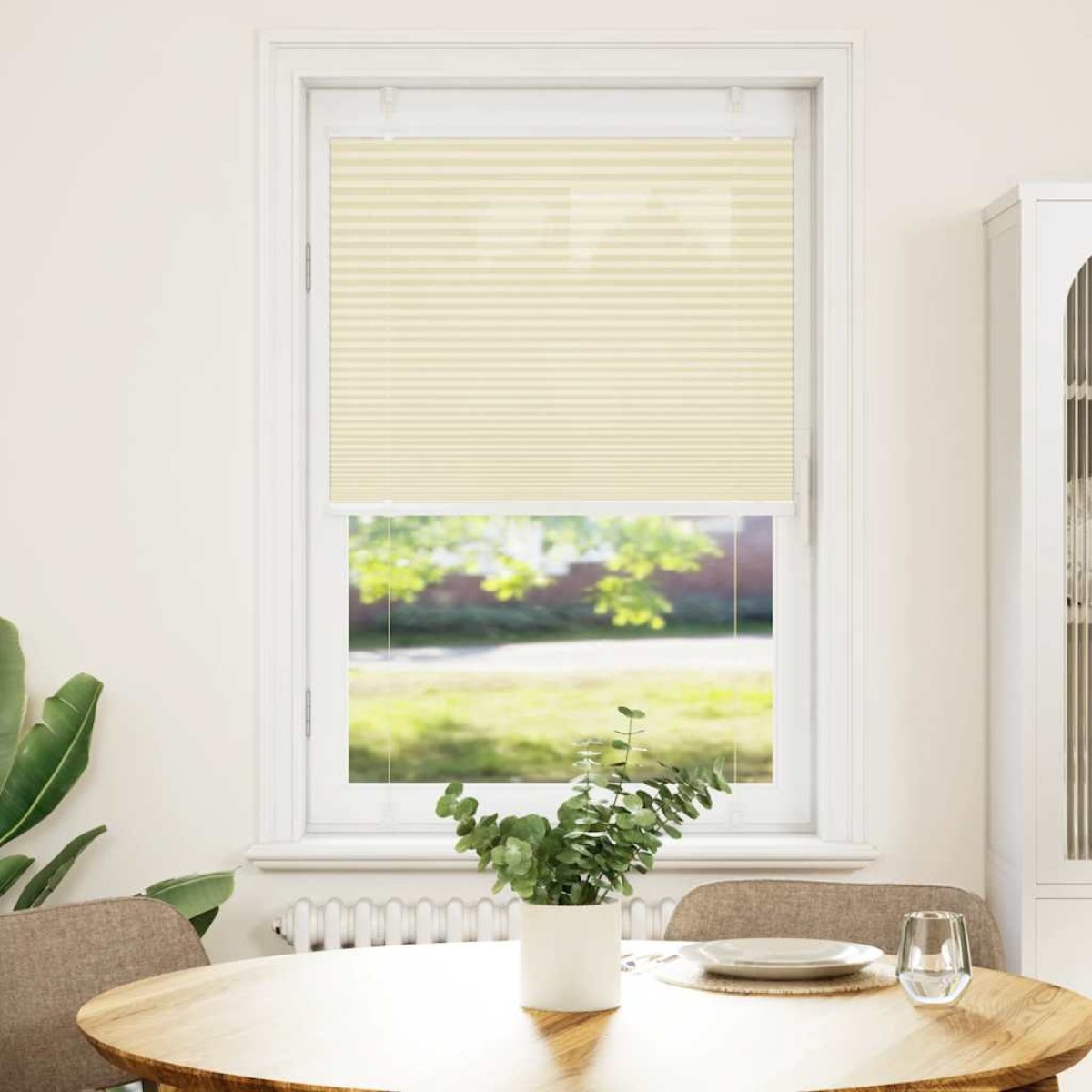 vidaXL Πλισέ περσίδα Κρέμα 70x150 cm Πλάτος υφάσματος 69,4 cm