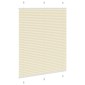vidaXL Πλισέ περσίδα Κρέμα 105x150 cm Πλάτος υφάσματος 104,4 cm