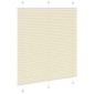 vidaXL Πλισέ περσίδα Κρέμα 120x150 cm Πλάτος υφάσματος 119,4 cm
