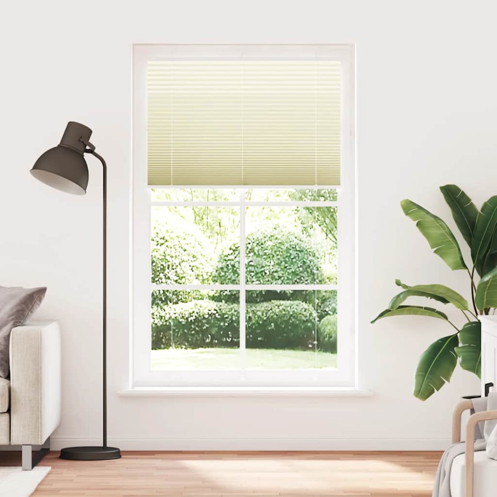 vidaXL Πλισέ Στόρι Κρεμ 115x200 εκ. Πλάτος Υφάσματος 114,4 εκ. Πολυεστέρας