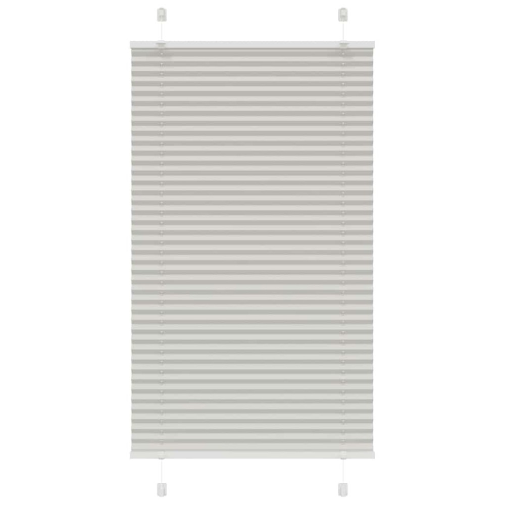 vidaXL Πλισέ περσίδα ανοιχτό γκρι 75x100 cm Πλάτος υφάσματος 74,4 cm