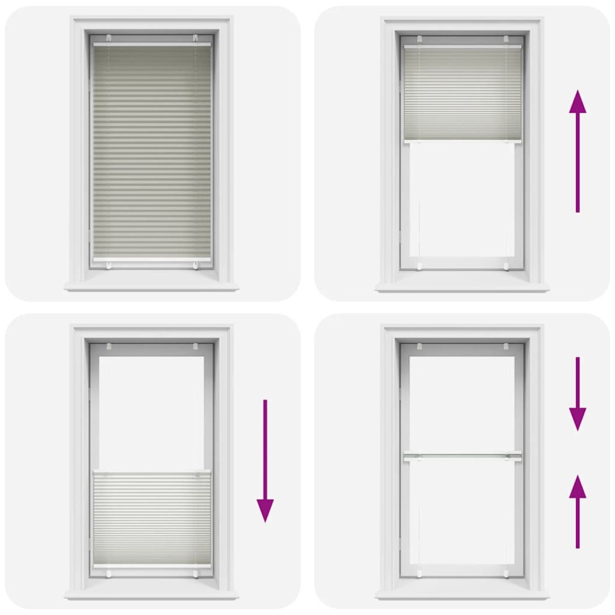 vidaXL Πλισέ περσίδα ανοιχτό γκρι 80x150 cm Πλάτος υφάσματος 79,4 cm