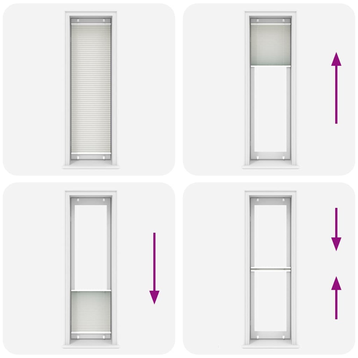 vidaXL Πλισέ περσίδα ανοιχτό γκρι 55x200 cm Πλάτος υφάσματος 54,4 cm