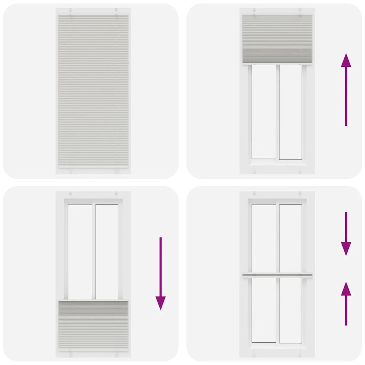 vidaXL Πλισέ περσίδα ανοιχτό γκρι 100x200 cm Πλάτος υφάσματος 99,4 cm