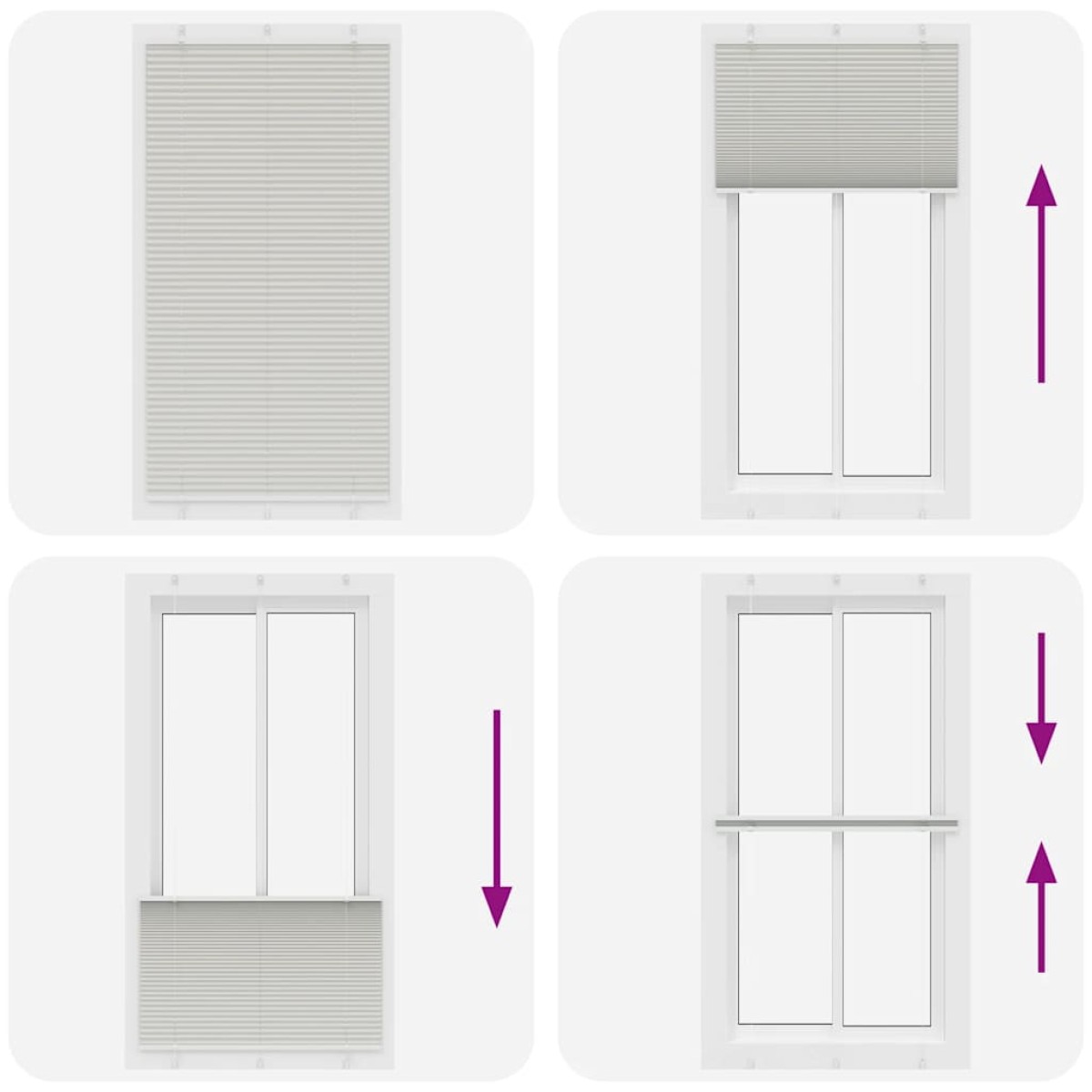 vidaXL Πλισέ περσίδα ανοιχτό γκρι 105x200 cm Πλάτος υφάσματος 104,4 cm