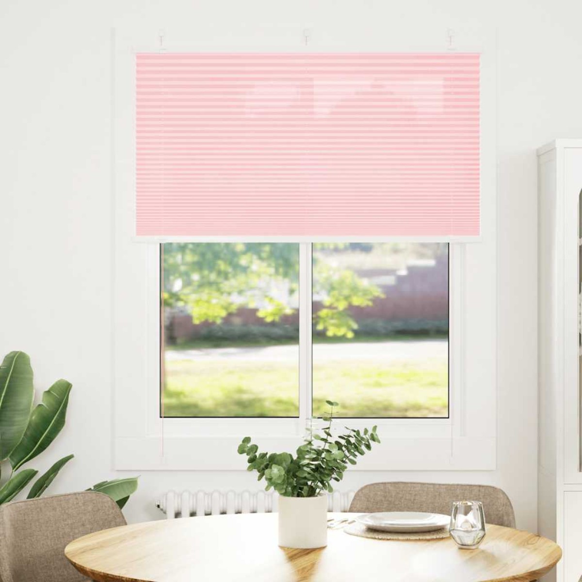 vidaXL Πλισέ περσίδα ροζ 105x150 cm Πλάτος υφάσματος 104,4 cm