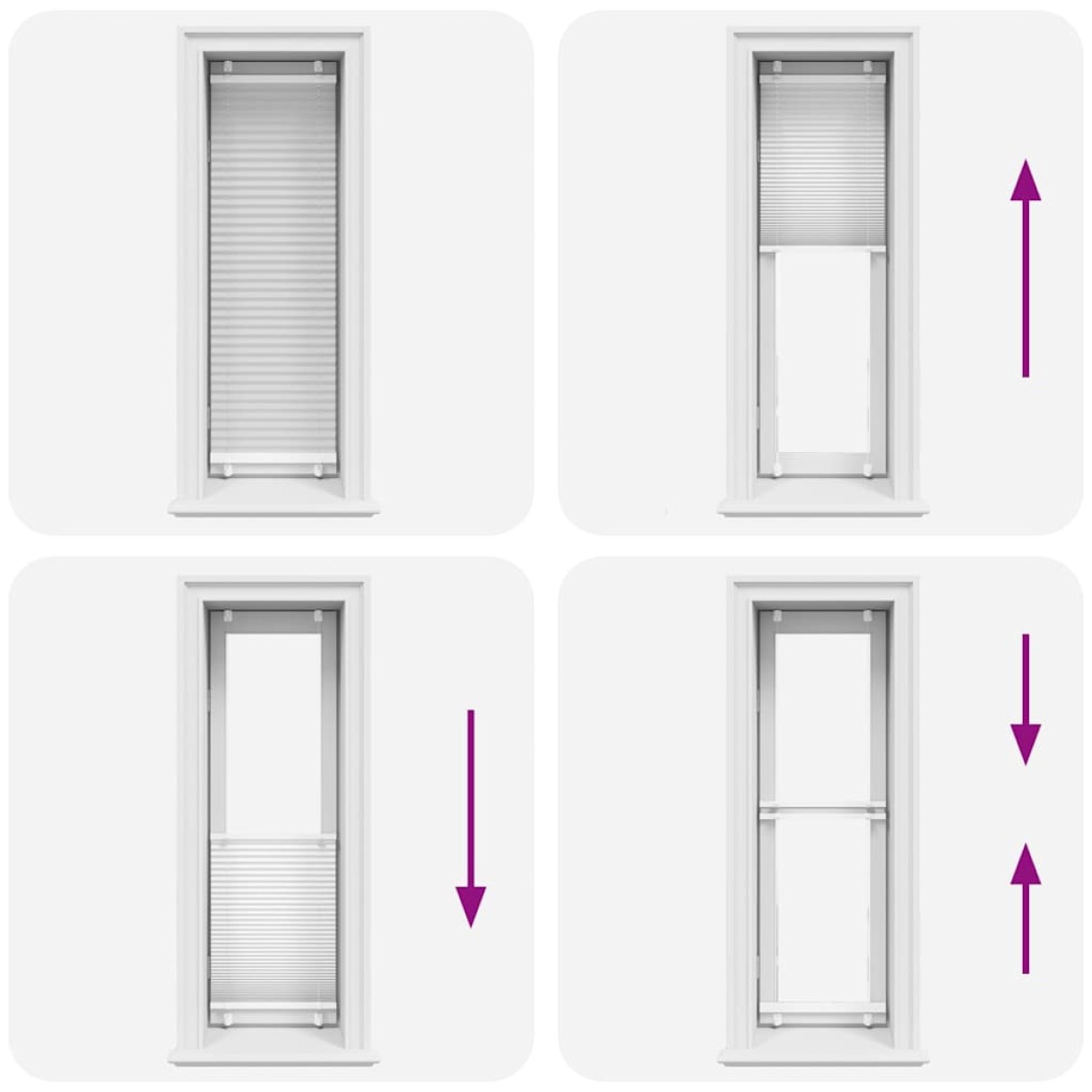 vidaXL Πλισέ περσίδα Λευκό 50x100 cm Πλάτος υφάσματος 49,4 cm