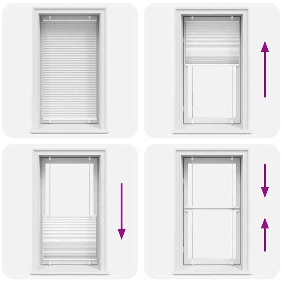 vidaXL Πλισέ περσίδα Λευκό 70x100 cm Πλάτος υφάσματος 69,4 cm