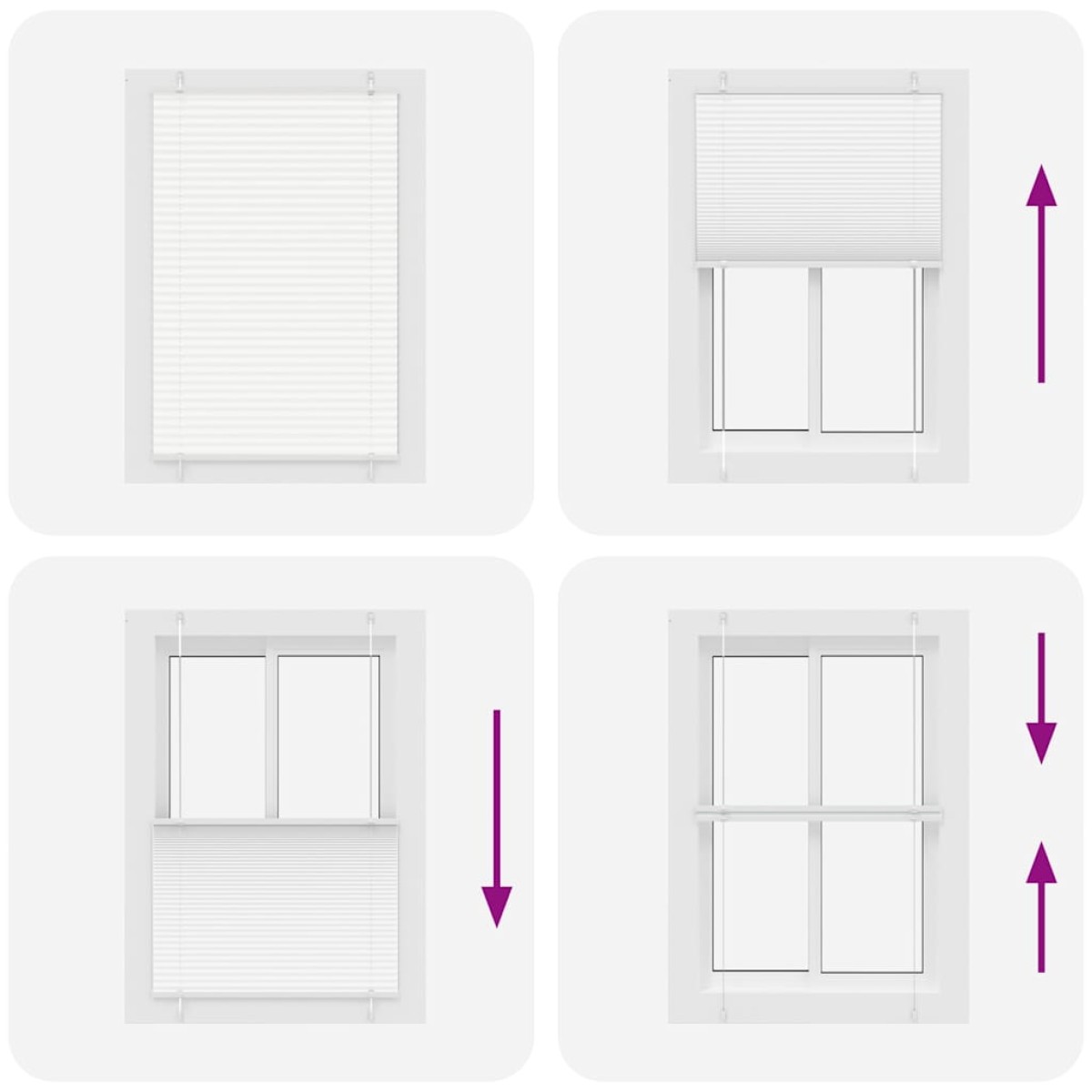 vidaXL Πλισέ περσίδα Λευκό 100x100 cm Πλάτος υφάσματος 99,4 cm