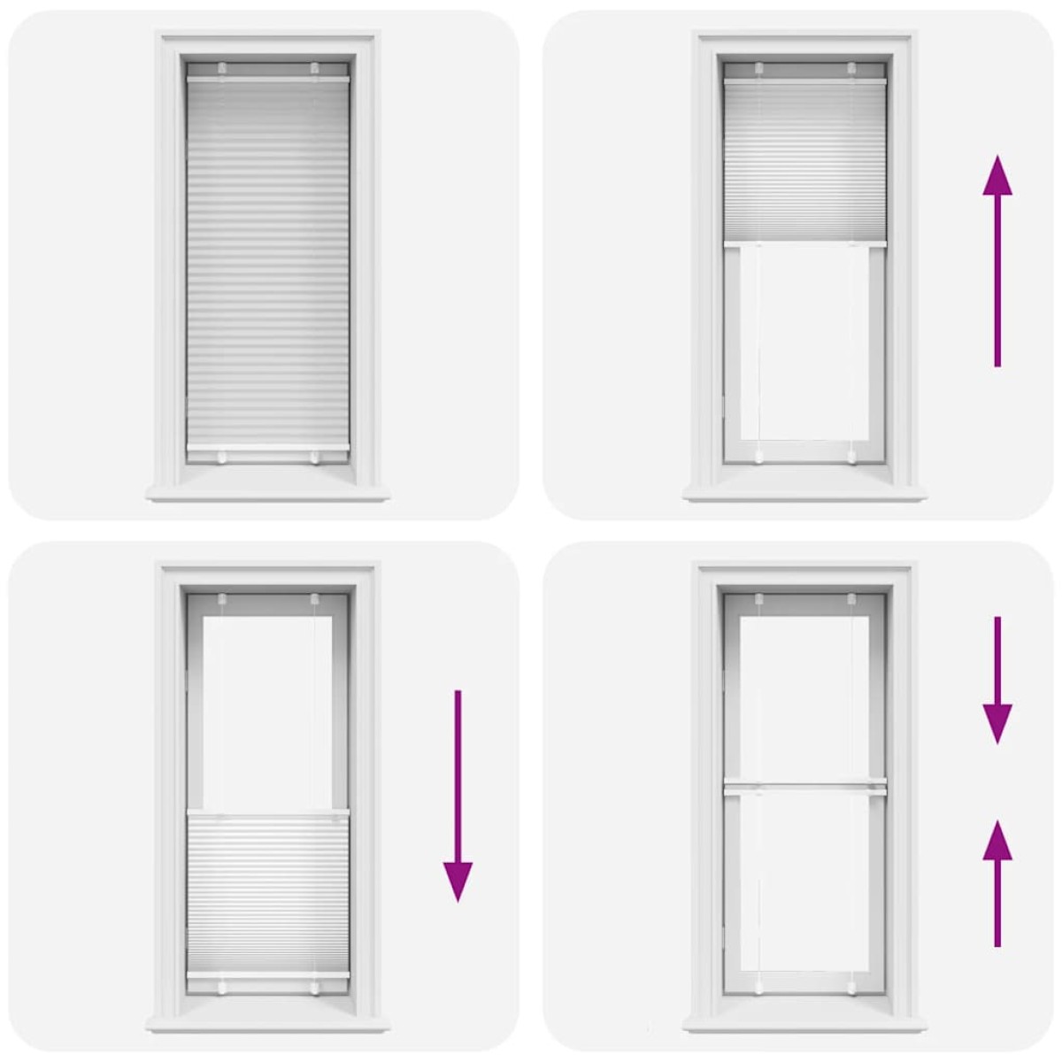 vidaXL Πλισέ περσίδα Λευκό 65x150 cm Πλάτος υφάσματος 64,4 cm