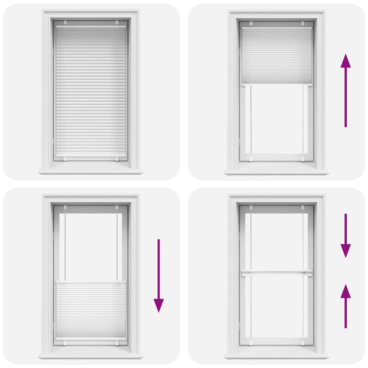 vidaXL Πλισέ περσίδα Λευκό 80x150 cm Πλάτος υφάσματος 79,4 cm