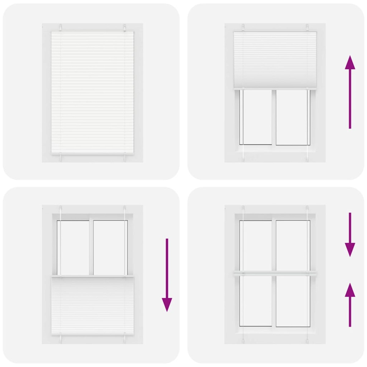 vidaXL Πλισέ περσίδα Λευκό 85x150 cm Πλάτος υφάσματος 84,4 cm