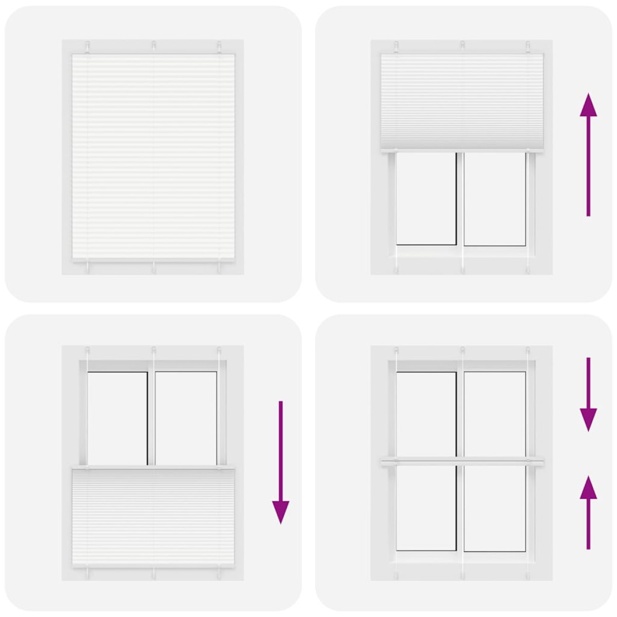 vidaXL Πλισέ περσίδα Λευκό 105x150 cm Πλάτος υφάσματος 104,4 cm