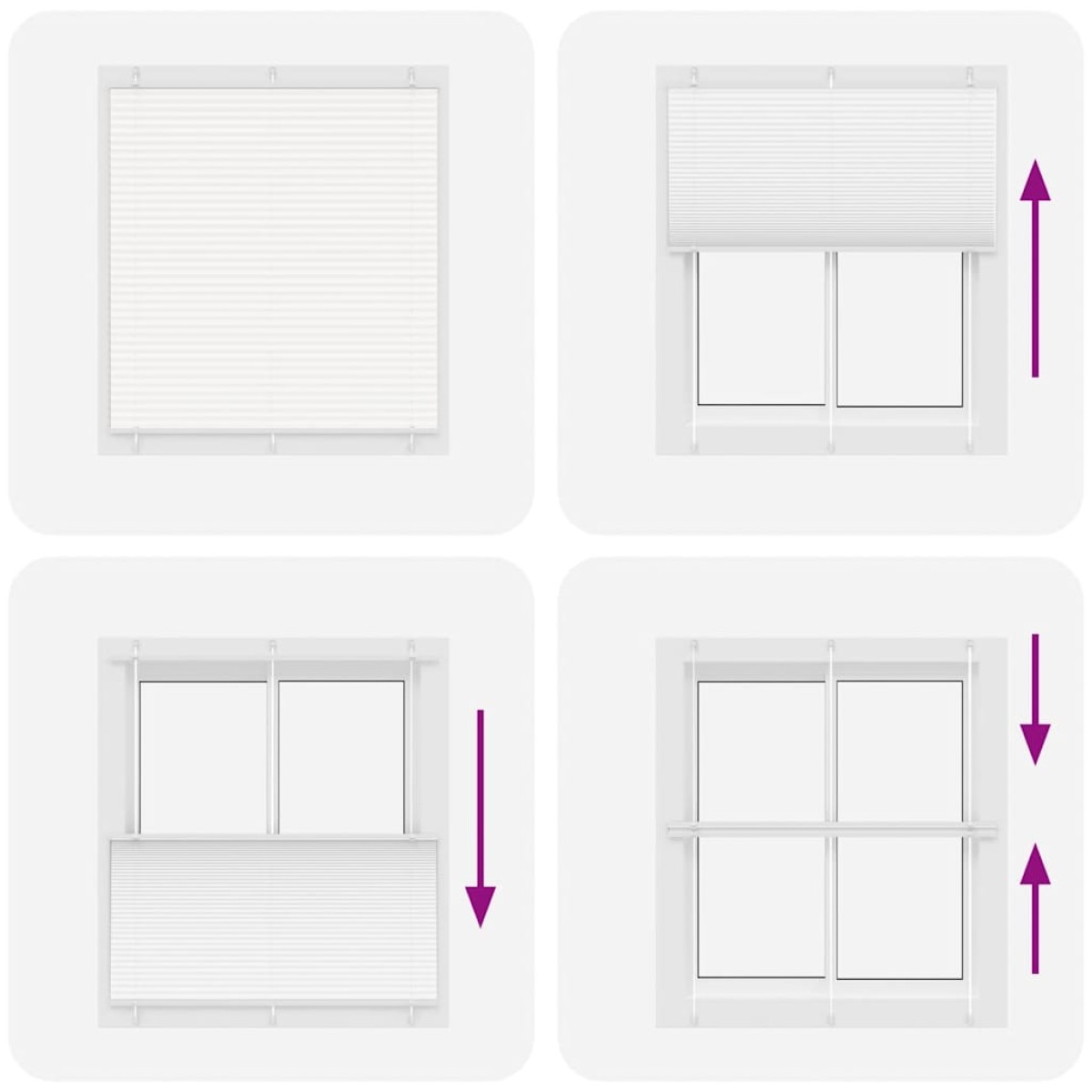 vidaXL Πλισέ περσίδα Λευκό 115x150 cm Πλάτος υφάσματος 114,4 cm
