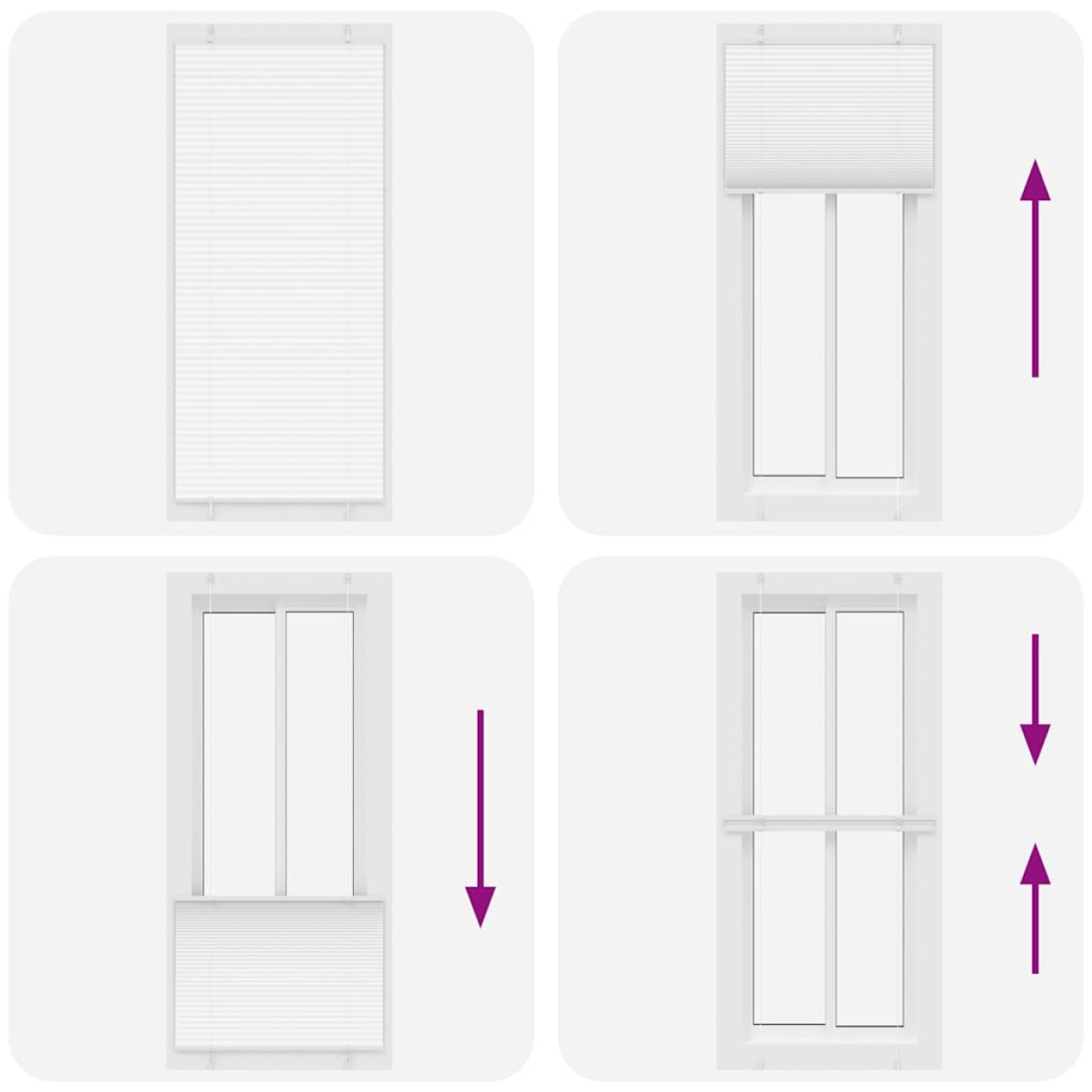 vidaXL Πλισέ περσίδα Λευκό 85x200 cm Πλάτος υφάσματος 84,4 cm