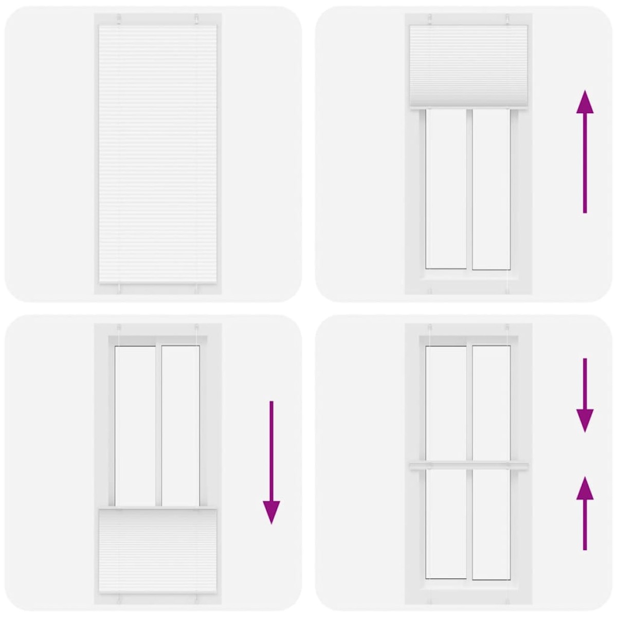 vidaXL Πλισέ περσίδα Λευκό 100x200 cm Πλάτος υφάσματος 99,4 cm