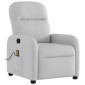 vidaXL καρέκλα ανάκλισης μασάζ Cloud Grey Fabric