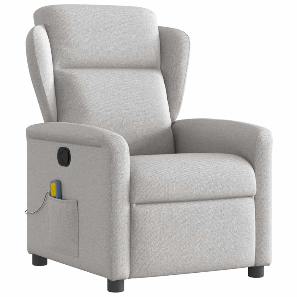 vidaXL καρέκλα ανάκλισης μασάζ Cloud Grey Fabric