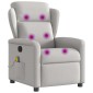 vidaXL καρέκλα ανάκλισης μασάζ Cloud Grey Fabric