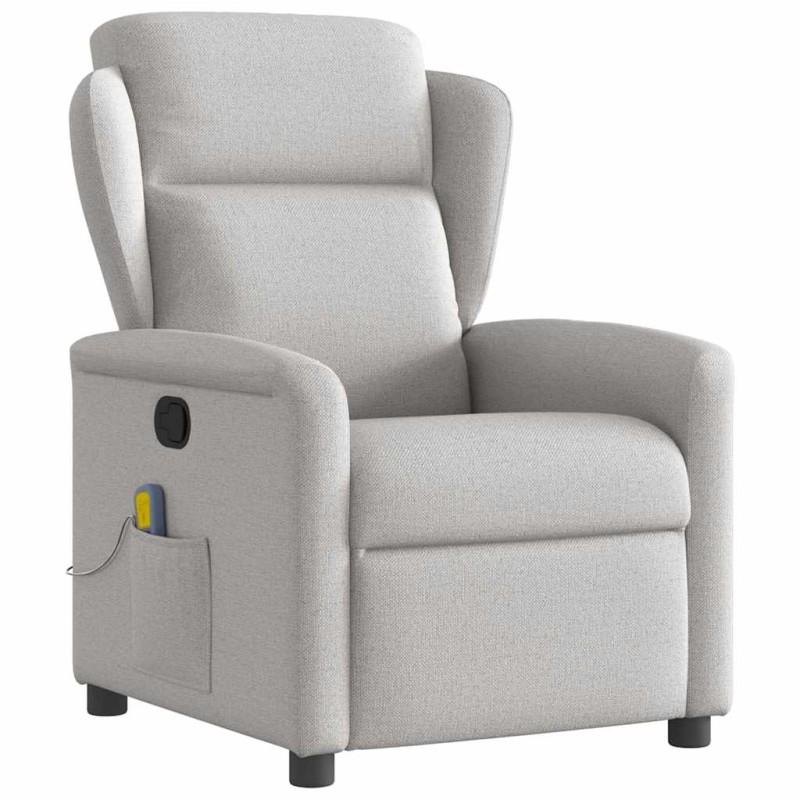 vidaXL καρέκλα ανάκλισης μασάζ Cloud Grey Fabric