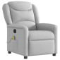 vidaXL καρέκλα ανάκλισης μασάζ Cloud Grey Fabric