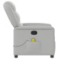 vidaXL καρέκλα ανάκλισης μασάζ Cloud Grey Fabric