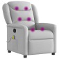 vidaXL καρέκλα ανάκλισης μασάζ Cloud Grey Fabric