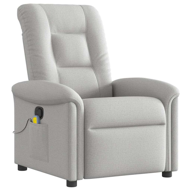 vidaXL καρέκλα ανάκλισης μασάζ Cloud Grey Fabric