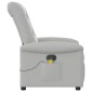 vidaXL καρέκλα ανάκλισης μασάζ Cloud Grey Fabric