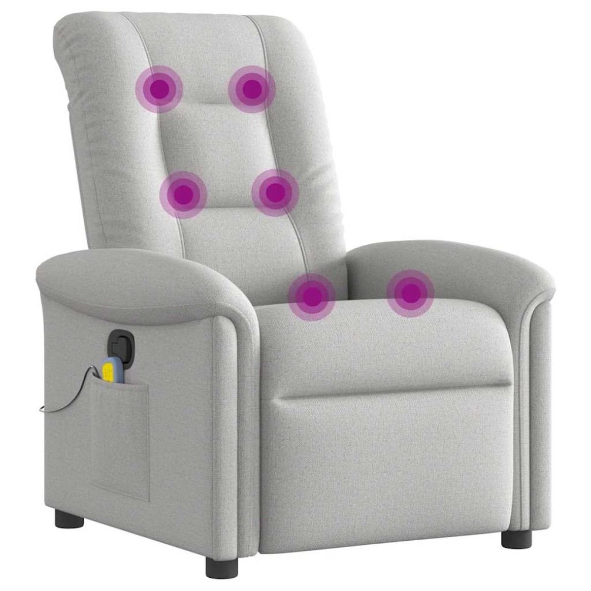 vidaXL καρέκλα ανάκλισης μασάζ Cloud Grey Fabric