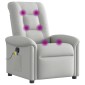 vidaXL καρέκλα ανάκλισης μασάζ Cloud Grey Fabric