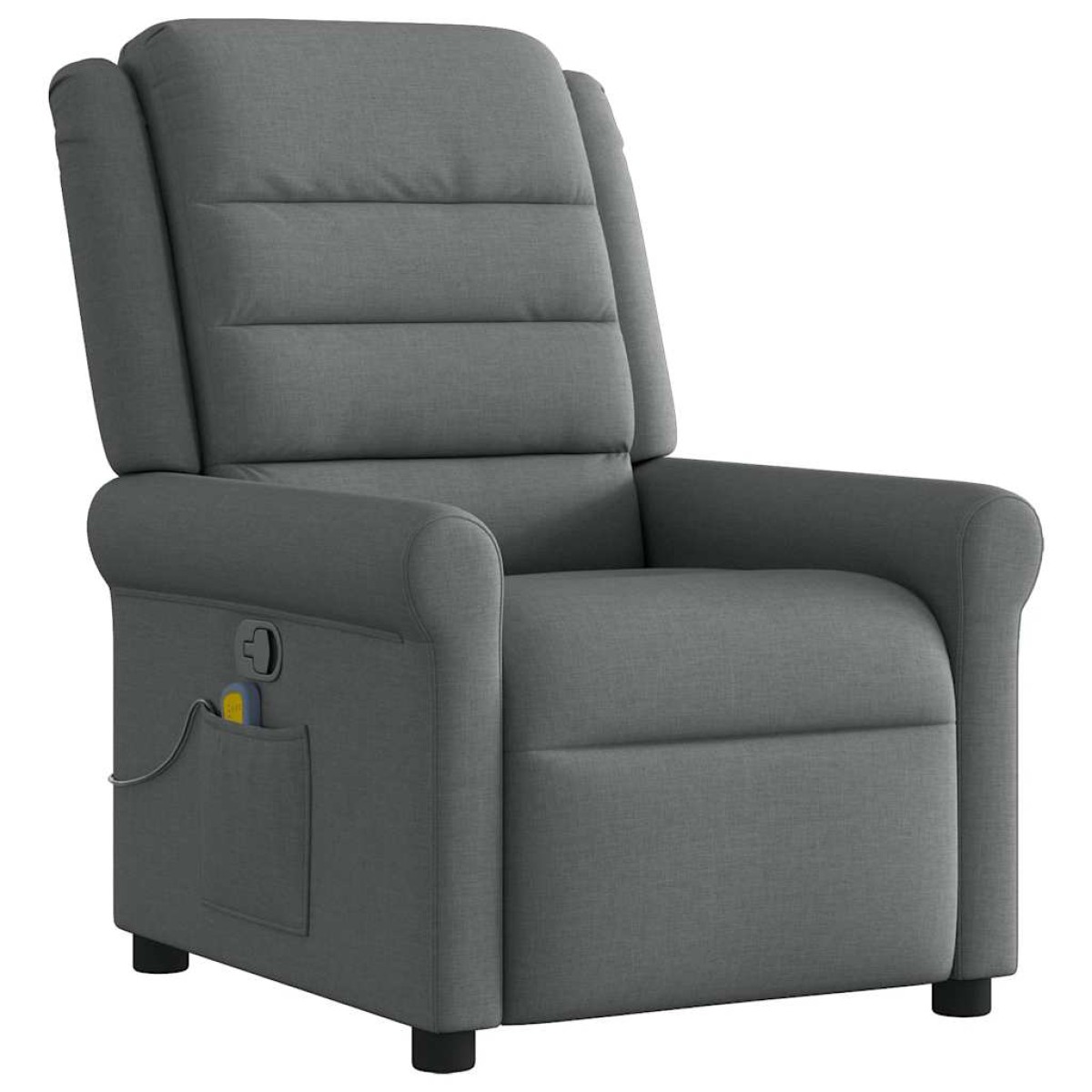 vidaXL Πολυθρόνα Μασάζ με Ανακλινόμενη Πόρτα Σκούρο Γκρι Υφασμάτινη