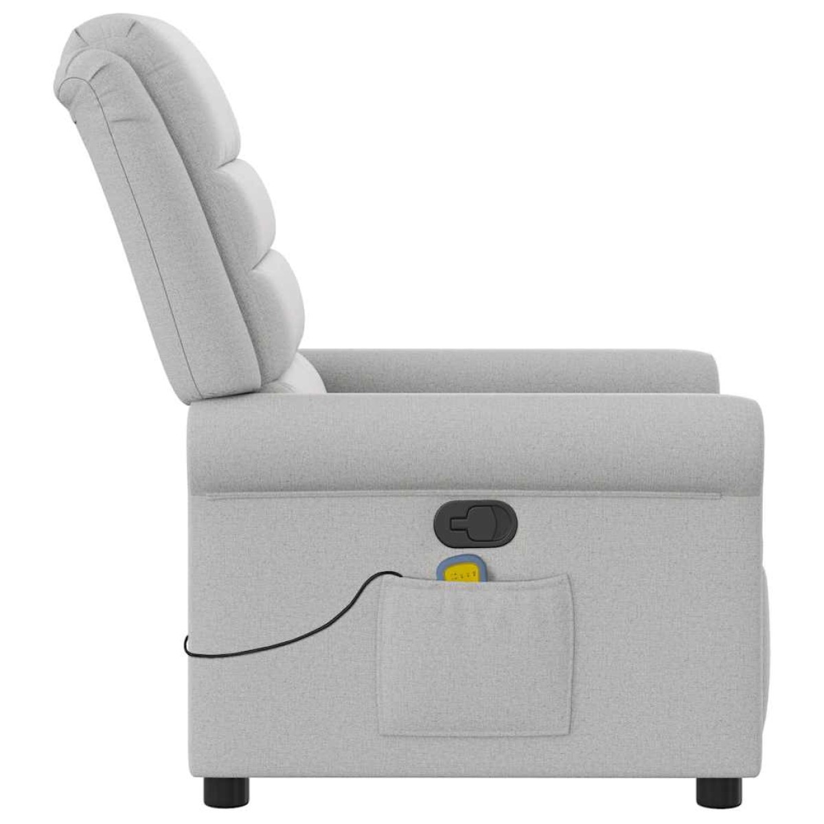 vidaXL καρέκλα ανάκλισης μασάζ Cloud Grey Fabric
