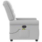 vidaXL καρέκλα ανάκλισης μασάζ Cloud Grey Fabric