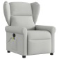 vidaXL καρέκλα ανάκλισης μασάζ Cloud Grey Fabric