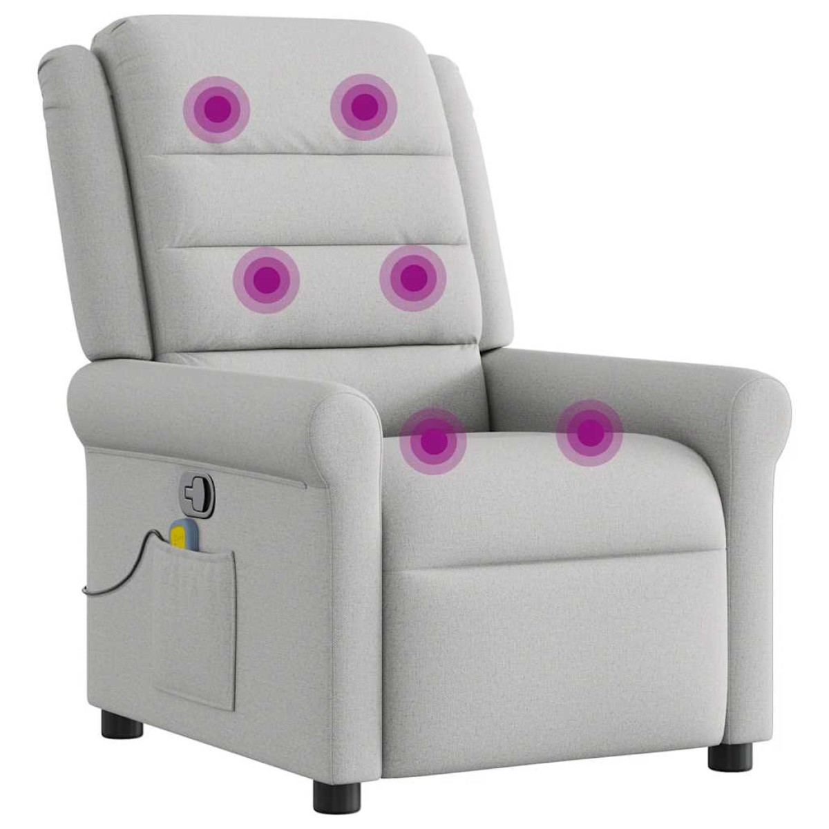 vidaXL καρέκλα ανάκλισης μασάζ Cloud Grey Fabric
