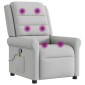 vidaXL καρέκλα ανάκλισης μασάζ Cloud Grey Fabric